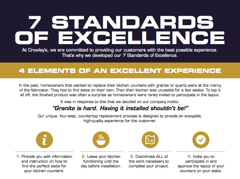 7 standards of Excellence in Portland OR & Vancouver WA | Crowley's Granite