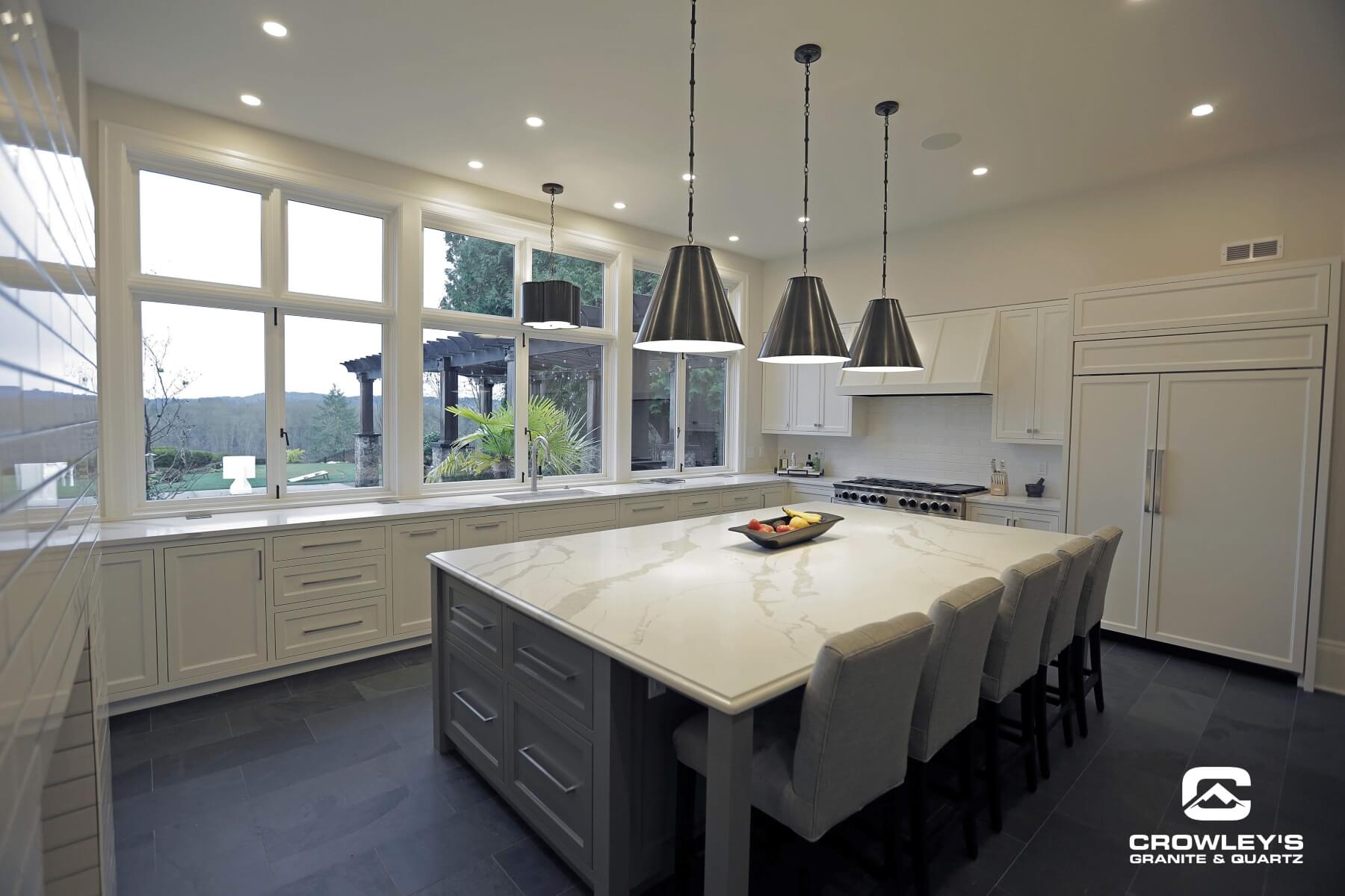 Modern kitchen with quartz counter top